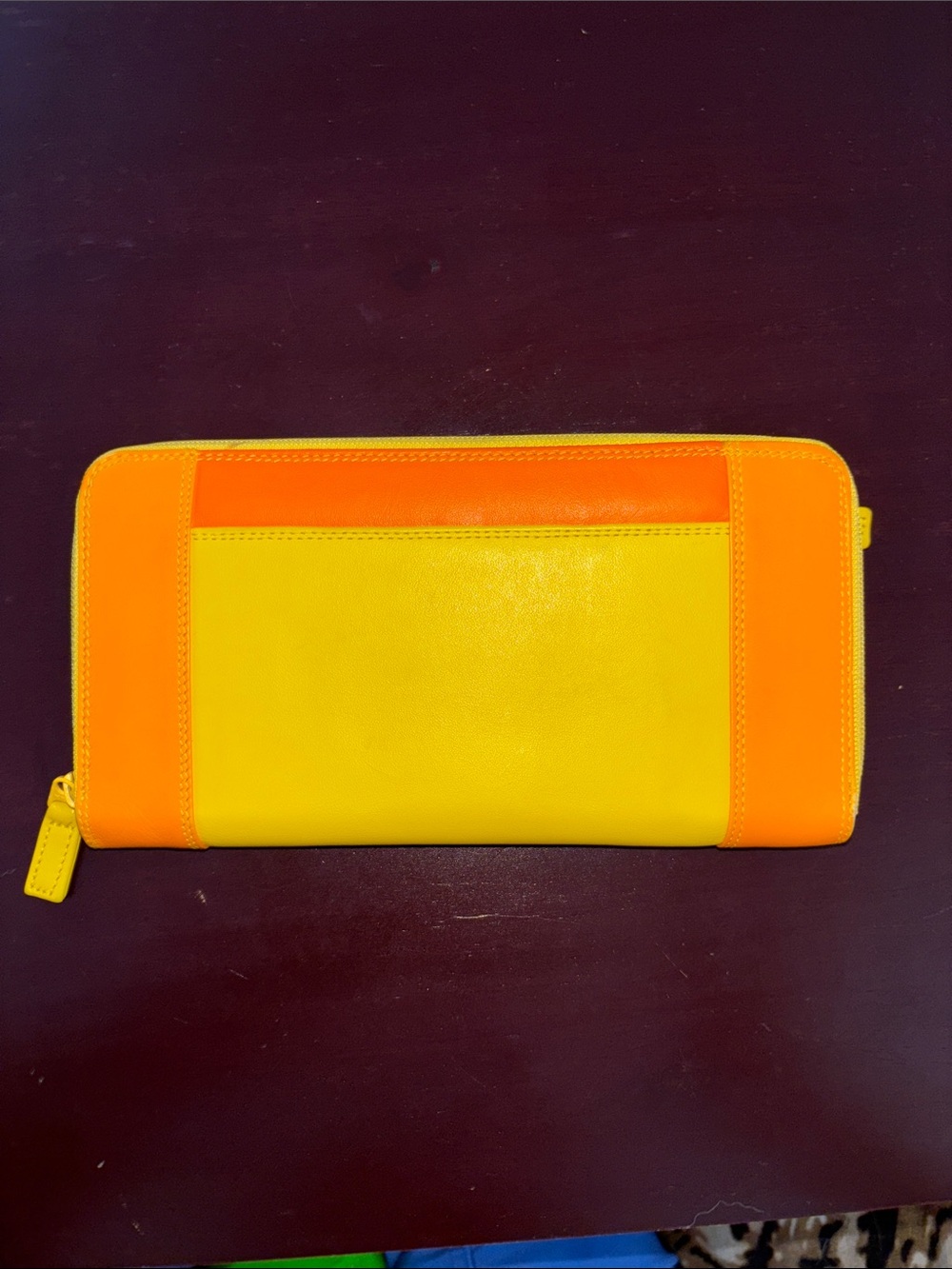 MYWALIT  Leather Large Zip Around Wallet 329 (Jamaica)